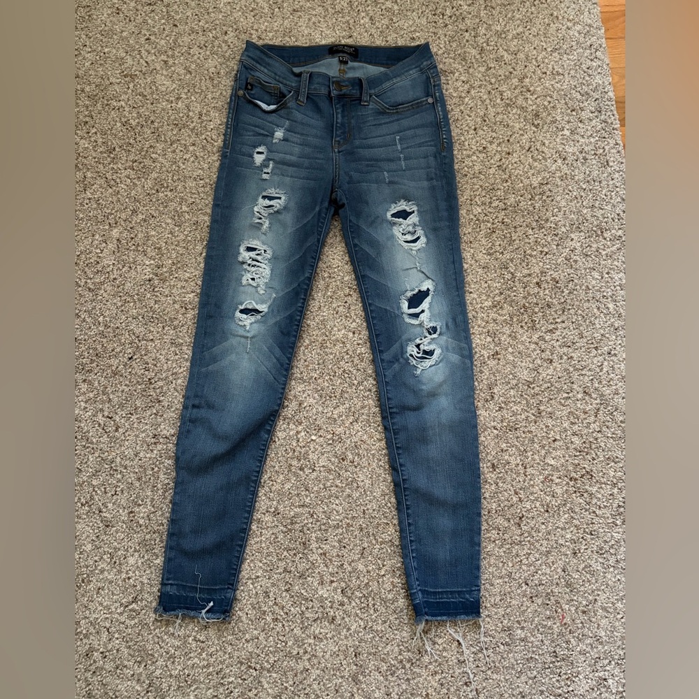 Judy Blue Destroyed Skinny Blue Jeans Size 6 (5/27)